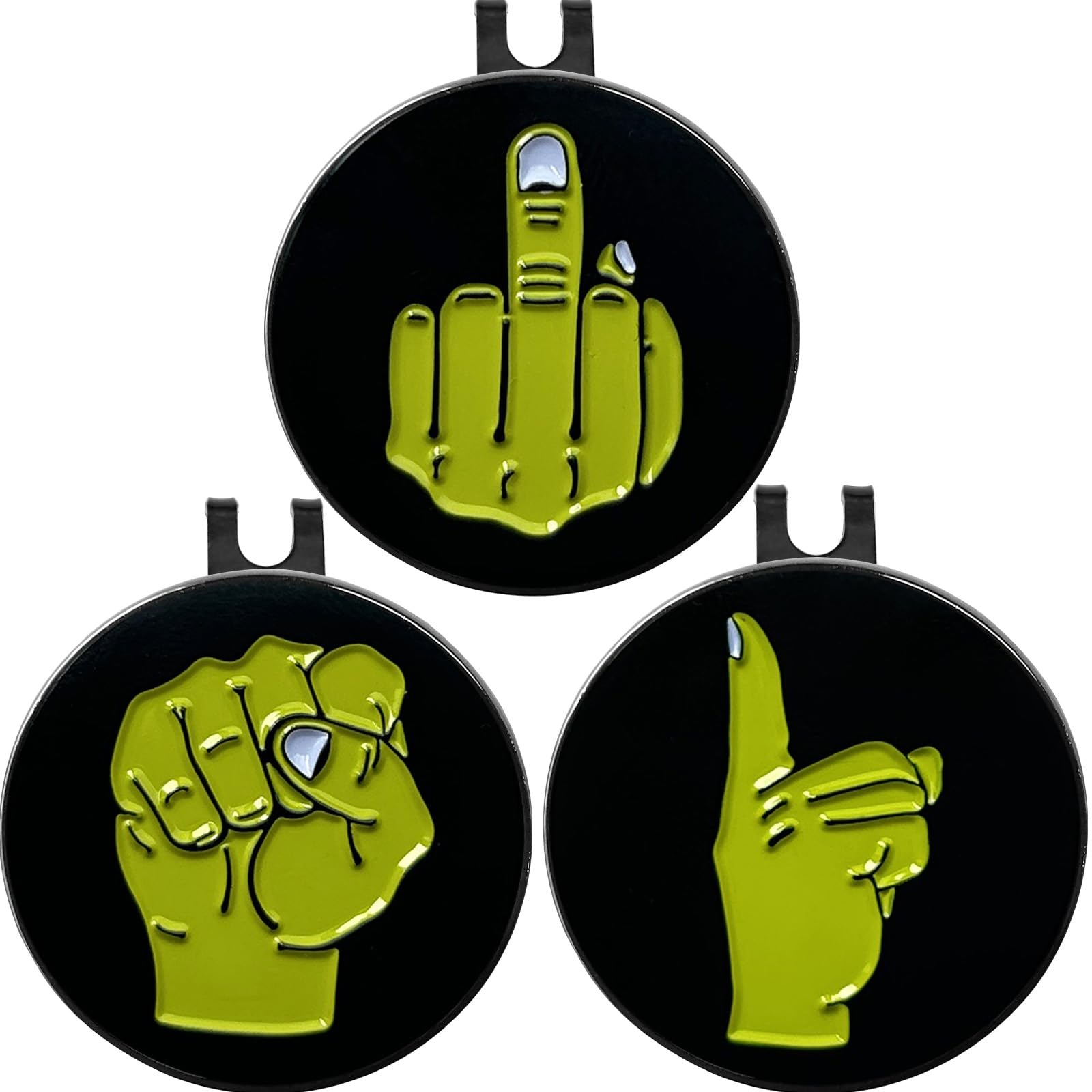 KEMETIK Funny Golf Ball Marker with Strong Magnetic Hat Clip, Golf Ball Markers for Putting Green, Ball Marker for Men