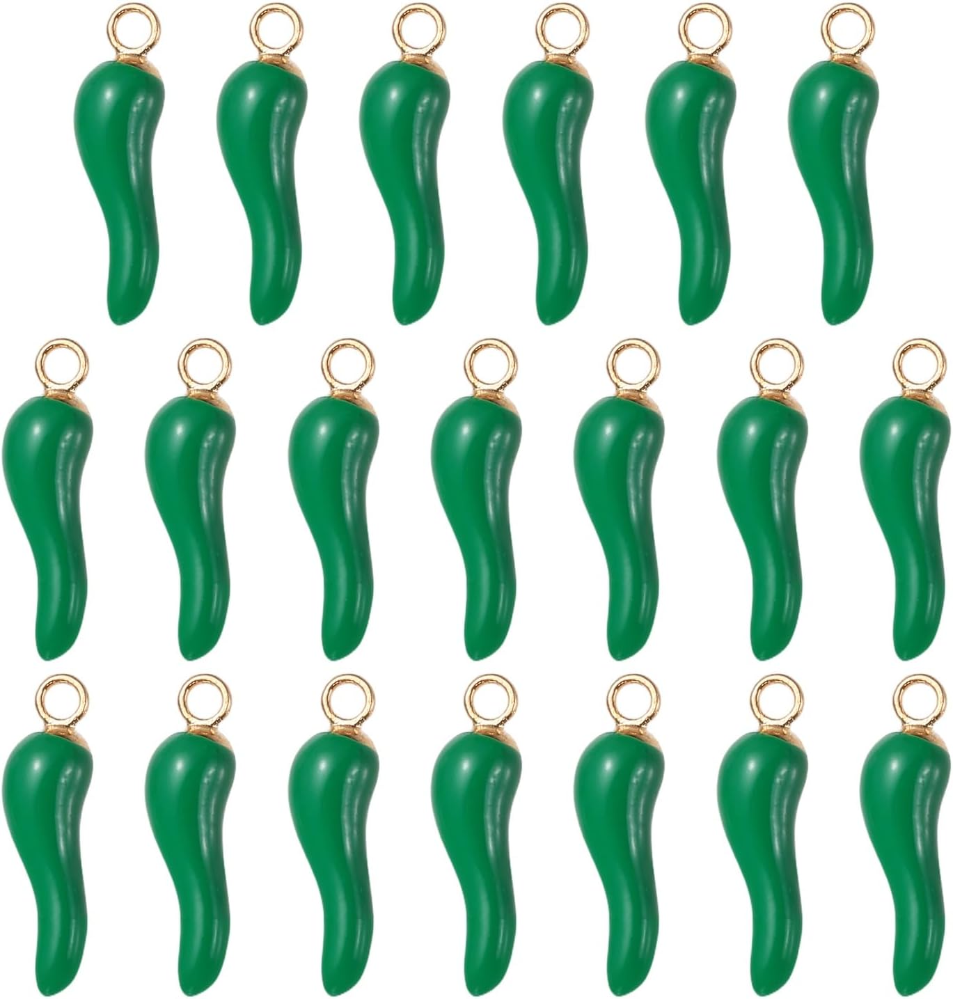 MECCANIXITY Chili Charm Alloy Enamel Pendant Vegetable Cute Bulk for Jewelry Making