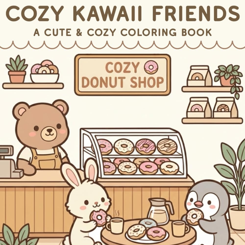 Cozy Kawaii Friends: A Cute & Cozy Coloring Book