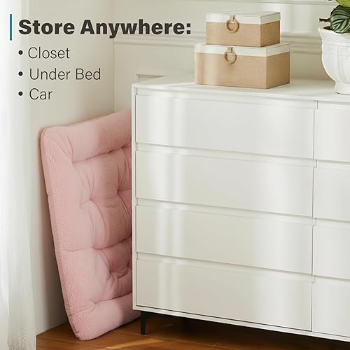 Miniatura 5 de Tiita Comfy Silla plegada, silla plegable de gran tamaño de piel sintética suave, silla perezosa para niños, adolescentes y adultos, silla lunar con