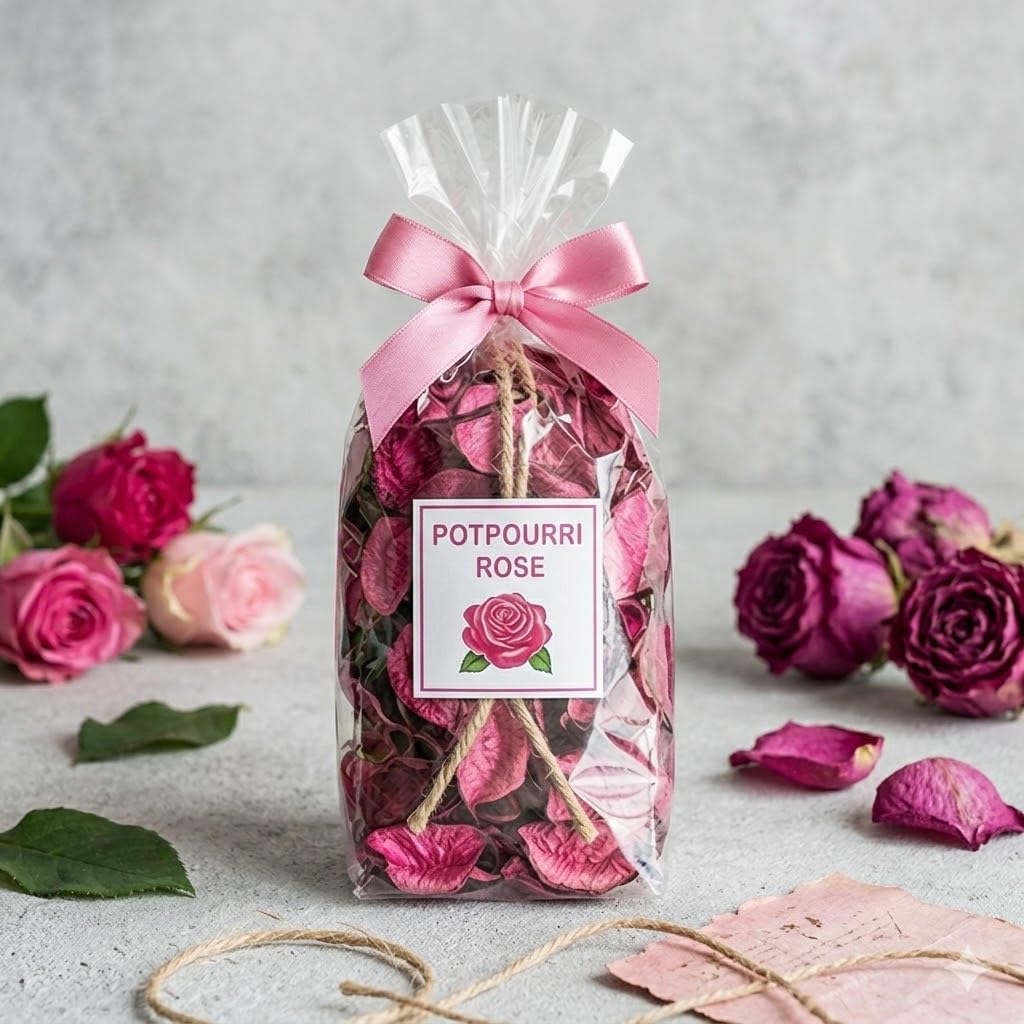 AIR O Matic Scented Rose Potpourri Bag Standard Size – Premium Dried Flowers, Citrus Botanicals & Decorative Bowl Filler for Home Fragrance, Living Room Décor & Gifting 1
