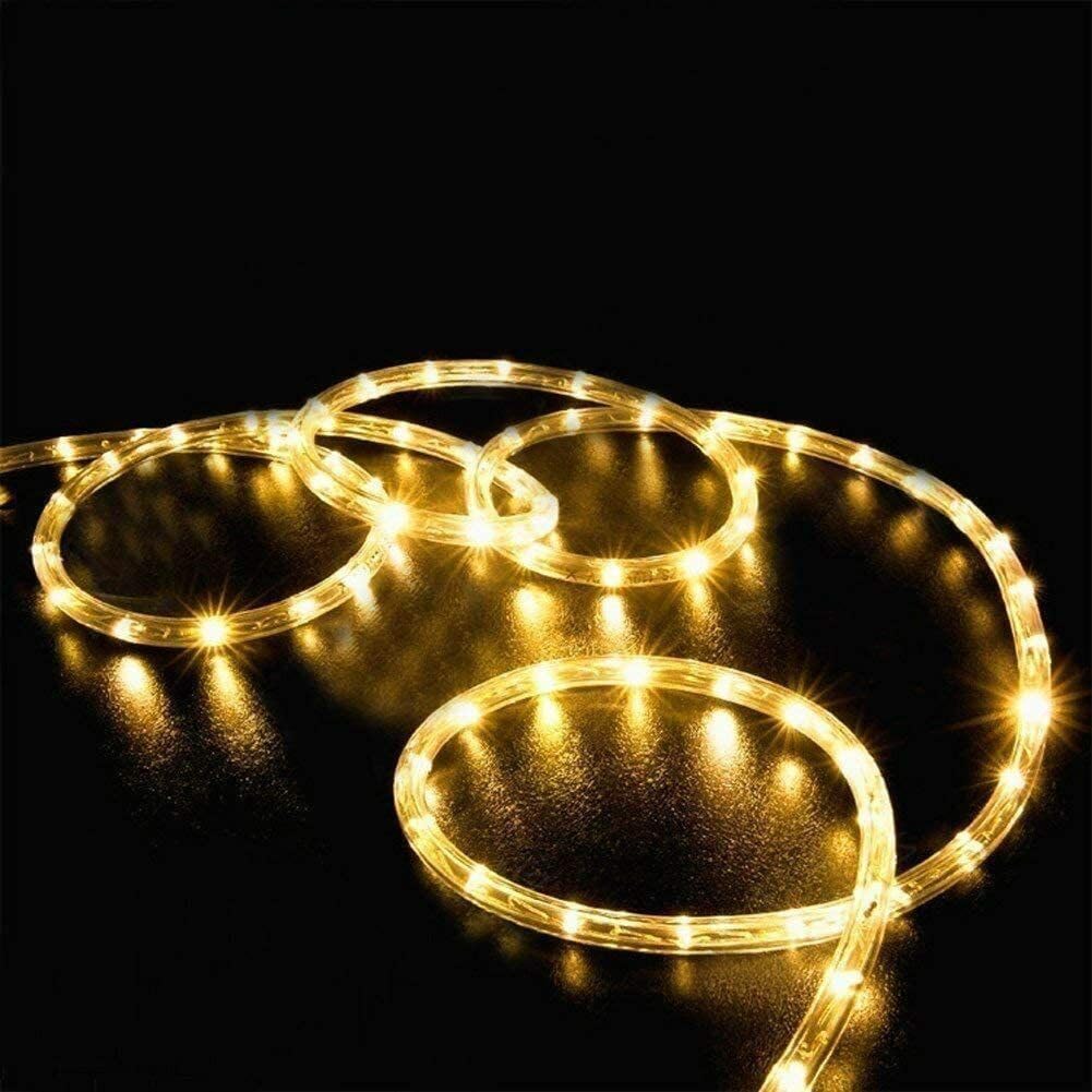 anso Solar LED Powered Fairy String Rope Strip Lights Waterproof Outdoor Garden Patio Yard Path Lamp (Warm White,99FT 300LEDS)