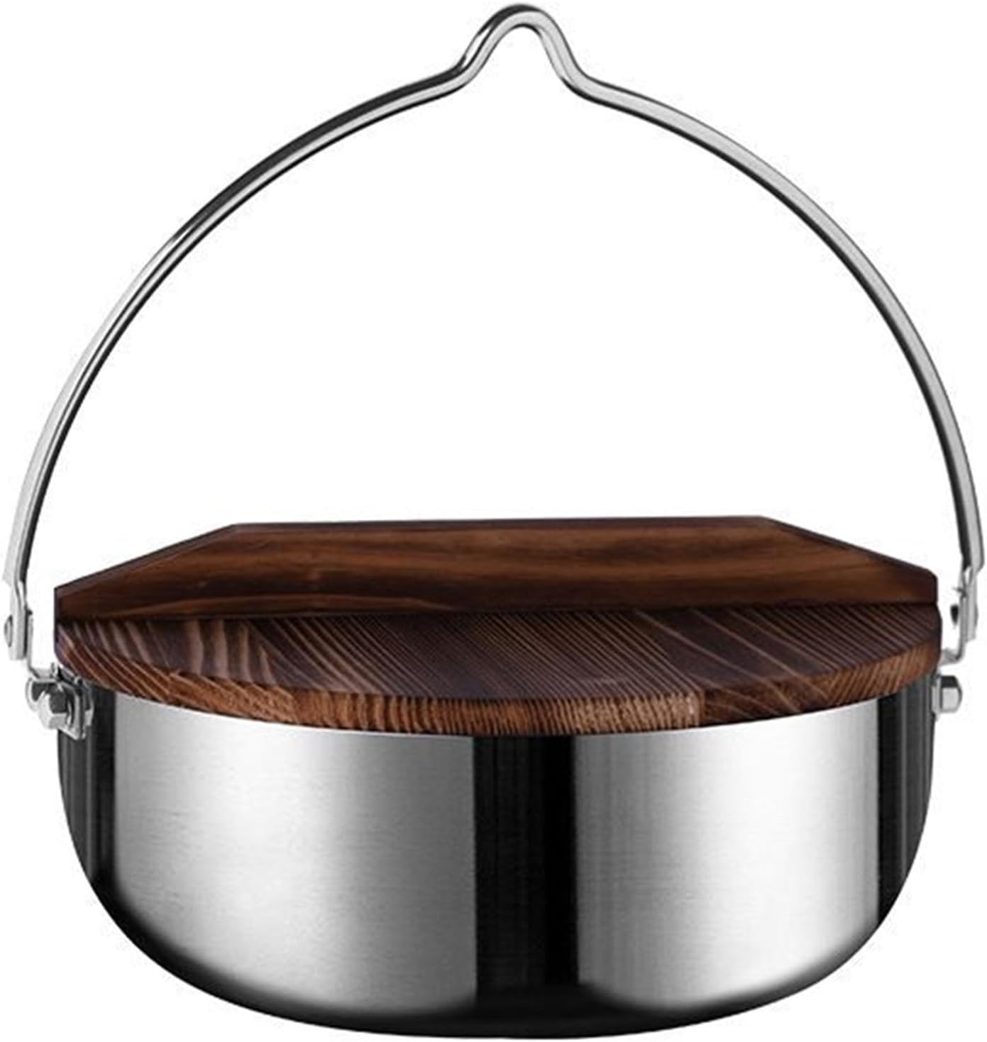 アウトドア 鍋 屋外バーベキュー吊り下げ式スープキャンプポット キャンプ用品(24x10cm)