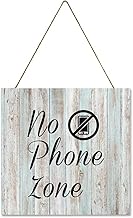 Wood Sign No Phone Zone Rustic Farmhouse Decorative Wood Sign Distressed...