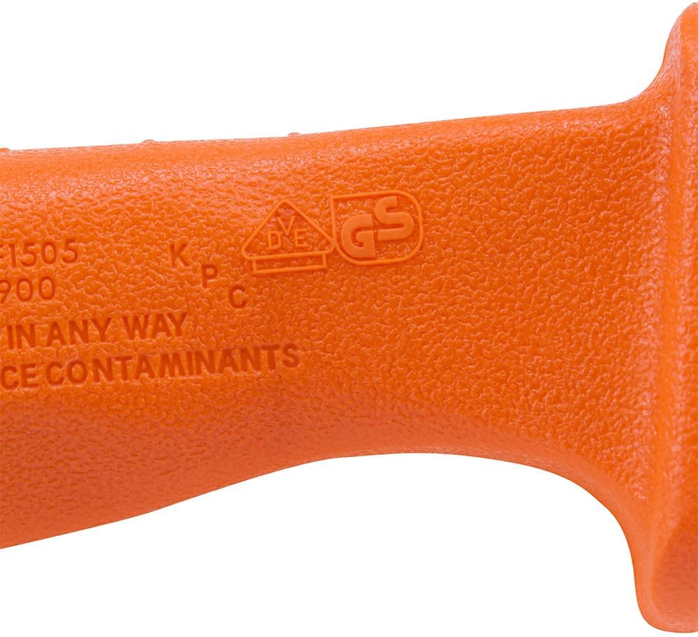 Klein Tools 1571INS Lineman's Insulated Skinning Knife, Made in USA, with Tempered Steel Blade, Durable Two-Layer Insulation, and VDE Certification