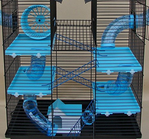 Super Hamsterkäfig, Nagerkäfig, Käfig CH2 Plus blau Gratis Futternapf
