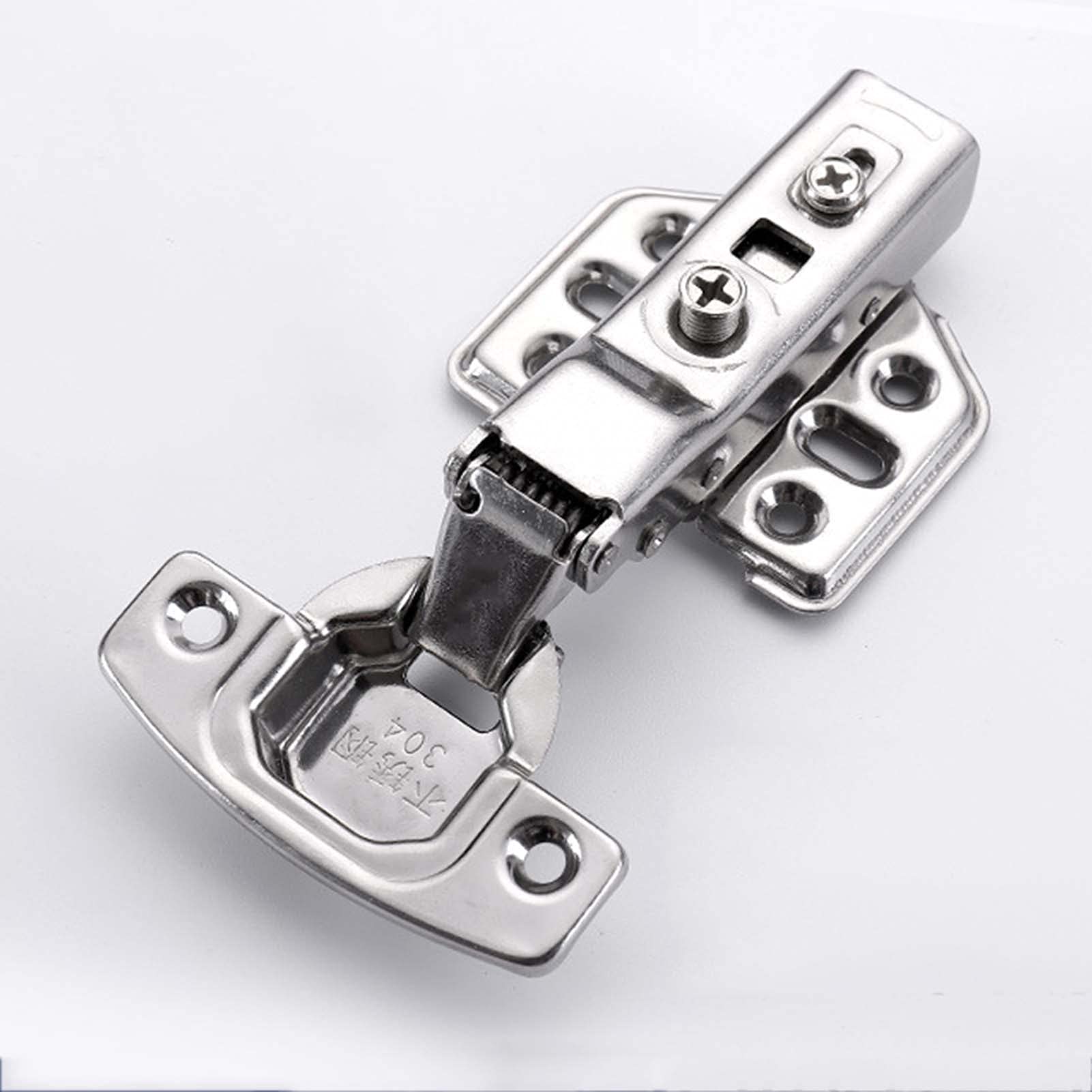 10Pcs Kitchen Units Door Hinges, Soft Close Cupboard Wardrobe Doors, Folding Hinge with Screws, Mute Cabinet,Middle Bend
