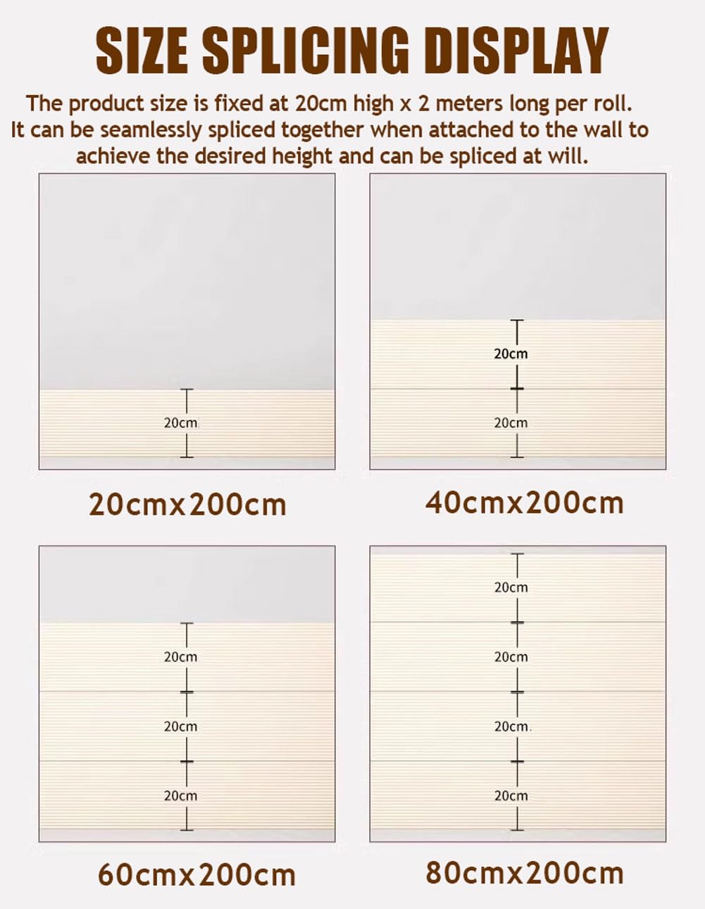 Panneau Tete de Lit à Coller 200cm, Panneaux Muraux Rembourrés, Coussin Mural Tete de Lit pour Enfant, 3D Panneau Revêtement Mural Adhesif, Beige (Taille : 60cmx200cm)