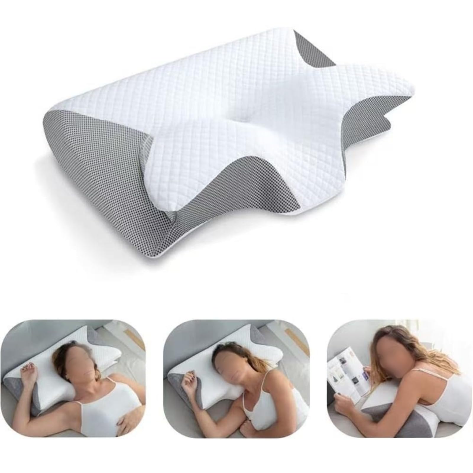Almohada genérica para apnea del sueño, almohada anticojín para apnea del sueño, ergonómica, espuma con memoria de forma, almohadas antironquidos y apnea posicional