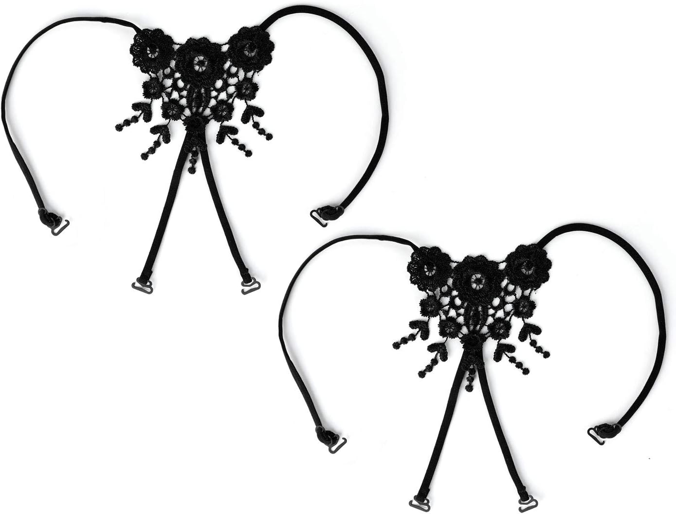 uxcell Elastic Cross Back Bra Shoulder Straps Lace Wrap for Dress for