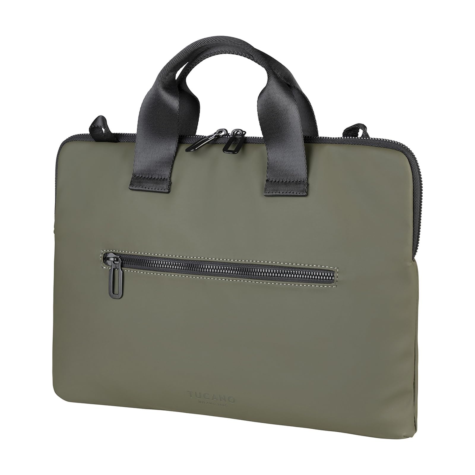Tucano, Gommo Super Slim Bolsa Porta PC Laptop 14" y MacBook Air 15", Bolsa para Ordenador con Correa Extraíble y Bolsillo para Accesorios, Material Goma Resistente al Agua, 36x25,5x2 cm