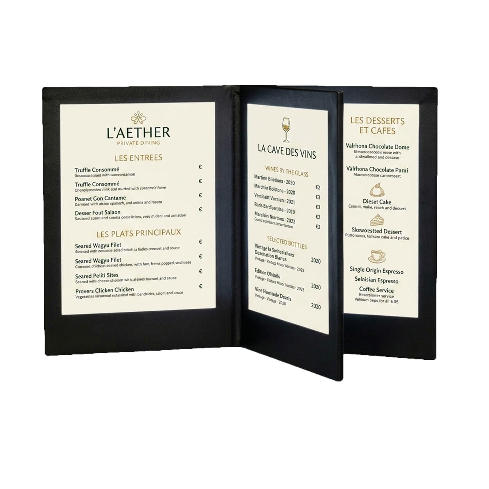 Glwabomars A4fourside2pack A4 Led Menu Display Folder, Four Sided Illuminated Restaurant Menu Holder With Rechargeable Led Light, Professional Menu Cover For Hospitality