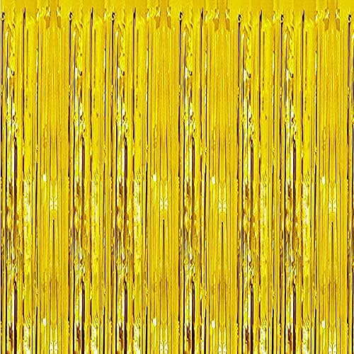 6.5Ft Foil Fringe Curtains Metallic Tinsel Streamers Backdrop for Party Prom Birthday Favors Decoration Christmas Decorations Party Favors, 1 x 2m/ 3.3 x 6.5 feet