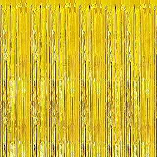 6.5Ft Foil Fringe Curtains Metallic Tinsel Streamers Backdrop for Party Prom Birthday Favors Decoration Christmas Decorations Party Favors, 1 x 2m/ 3.3 x 6.5 feet