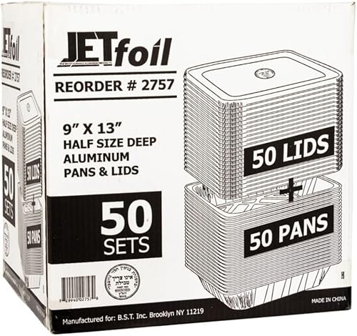 Miniatura 3 de Jetfoil Sartén de papel de aluminio con tapas, recipiente profundo de tamaño medio, utensilios de cocina, excelente para llevar, pasteles, pasteles,