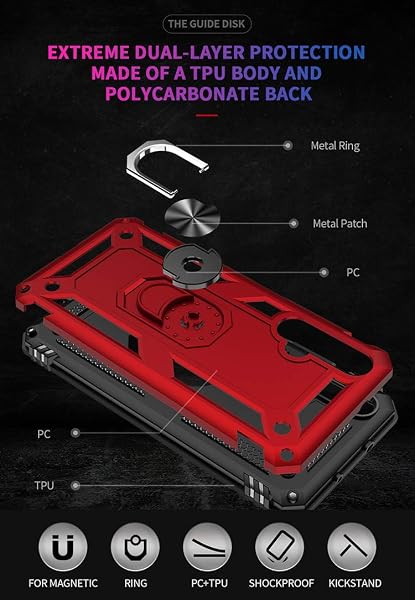 Custodia per Huawei Honor 20/Nova 5T Case Cover Armor Custodia Protettiva Rigida Dual Layer Armatura Resistente agli Urti con cavalletto, Robusto Hybrid Deluxe Special Edition,Nero - 1