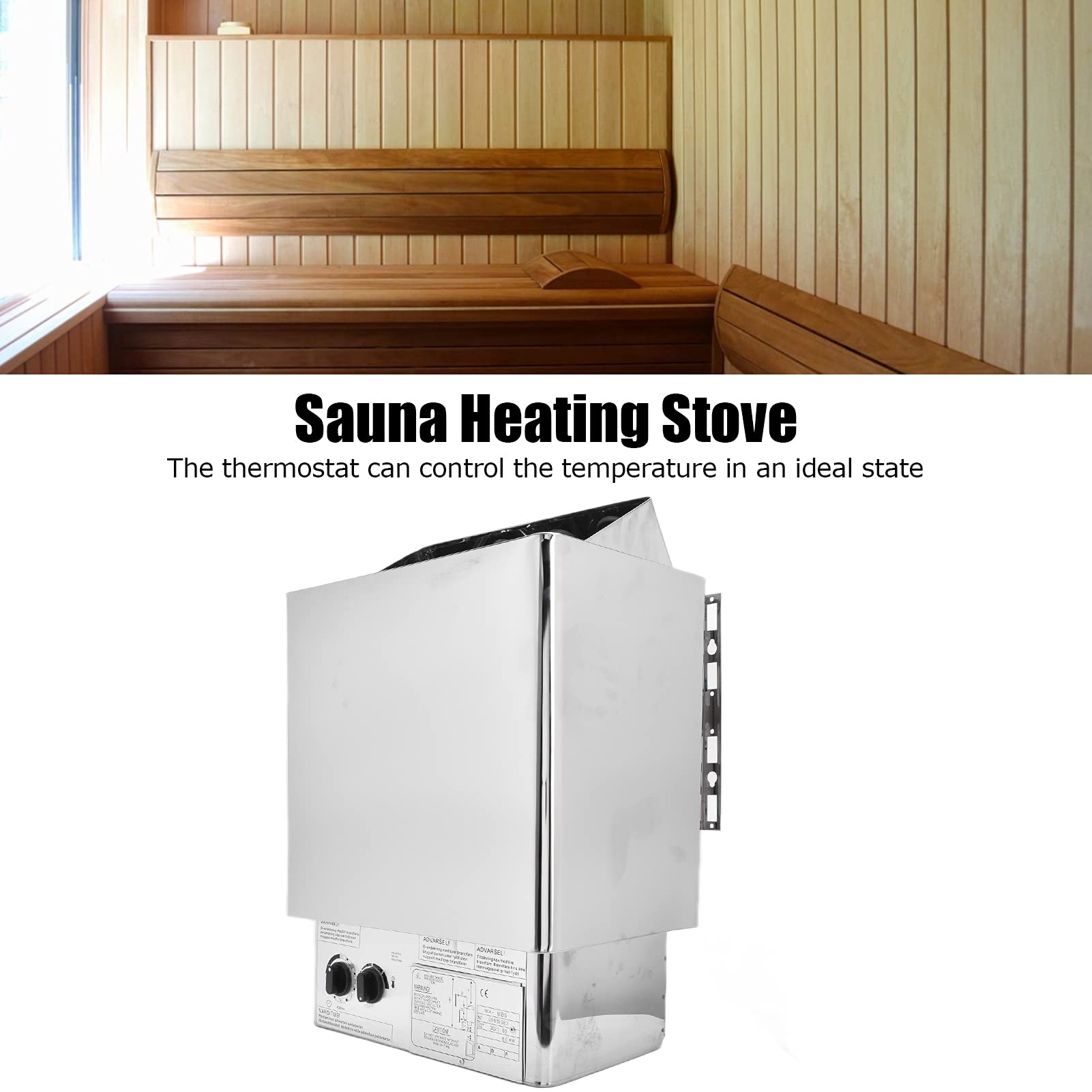 Ejoyous Poêle de Sauna électrique 6 KW, 220 V, Commande Interne, Acier Inoxydable