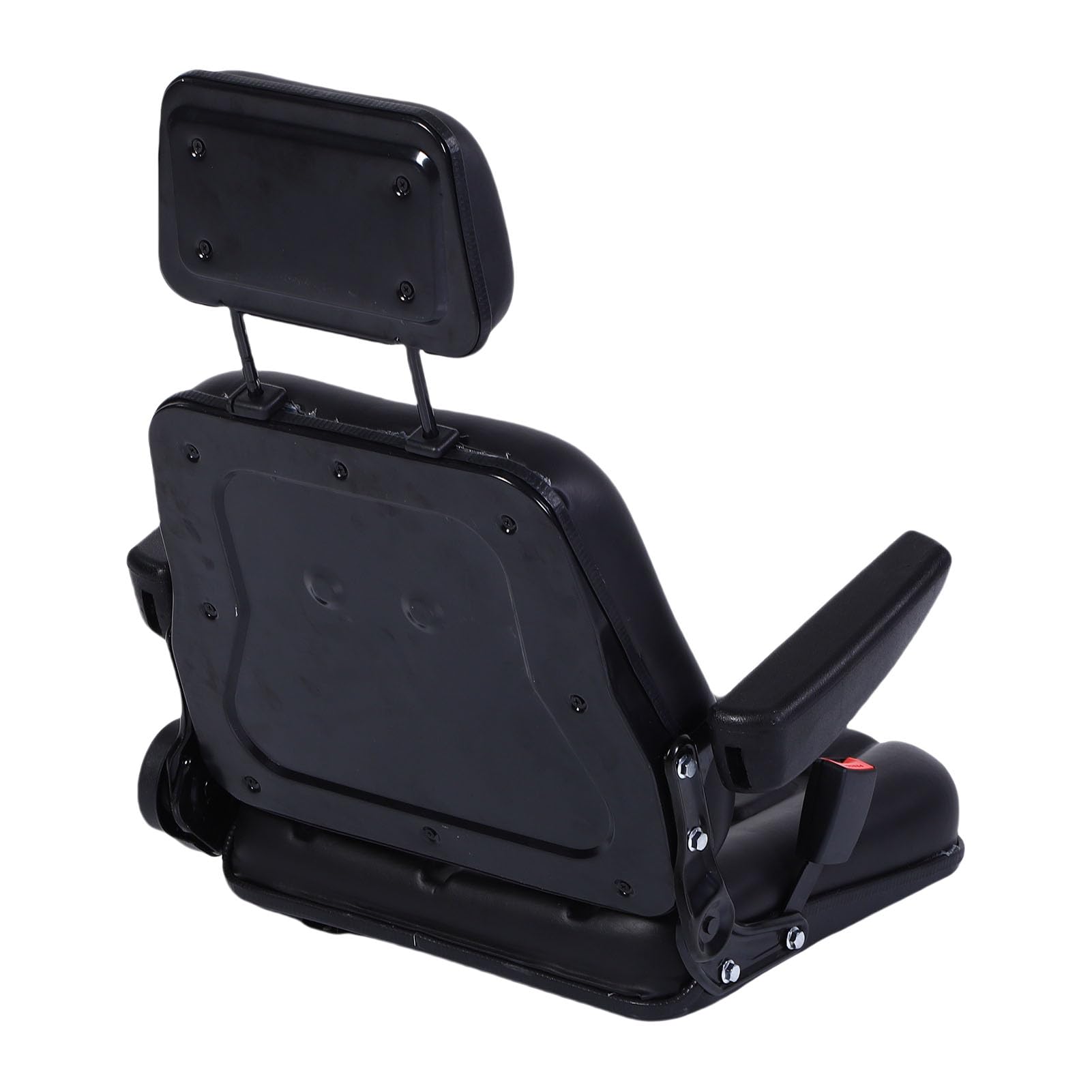 Fabater Bequeme Gabelstapler -Passform für Sitz mit Folienschiene für Mäherbagger, PVC -Ledermaterial, Schwarze Farbe (Mit Armlehne)