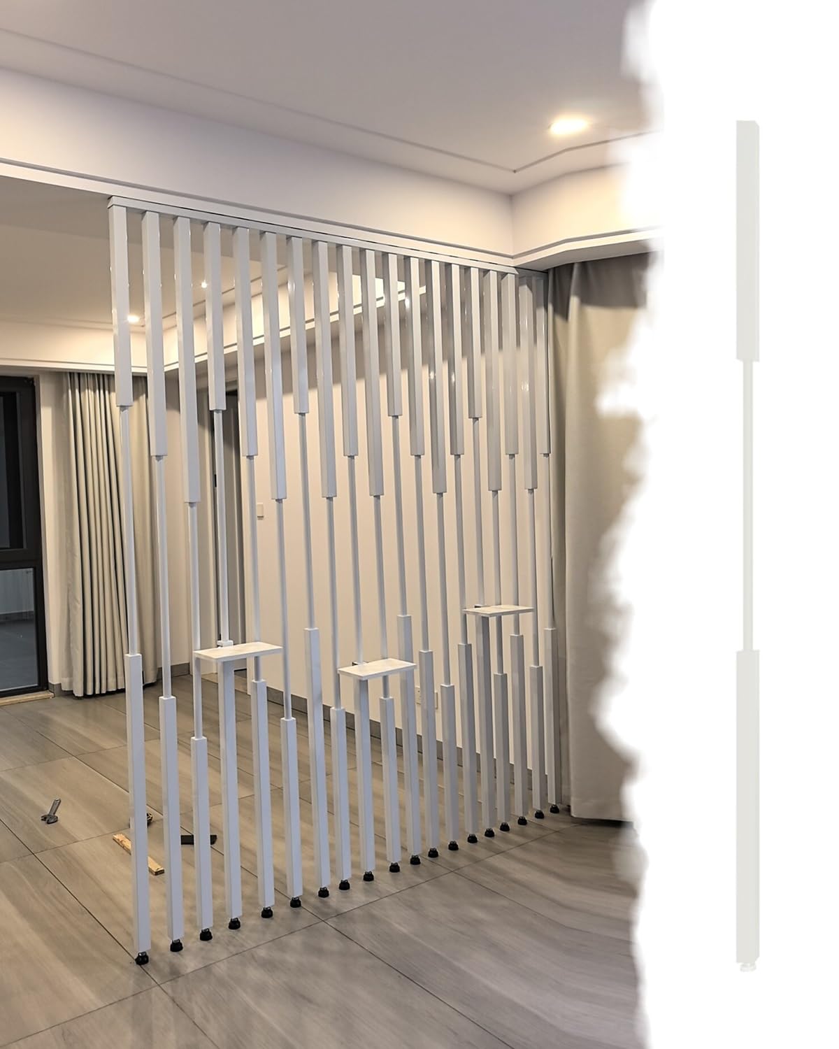 Room Divider Metal Entrance Hall Wall Partition Room Divider Floor to Ceiling, Open Space Separation Post, Privacy Square Column for Living Office Studio(1pc Height,170cm/66.9in/5.6ft)