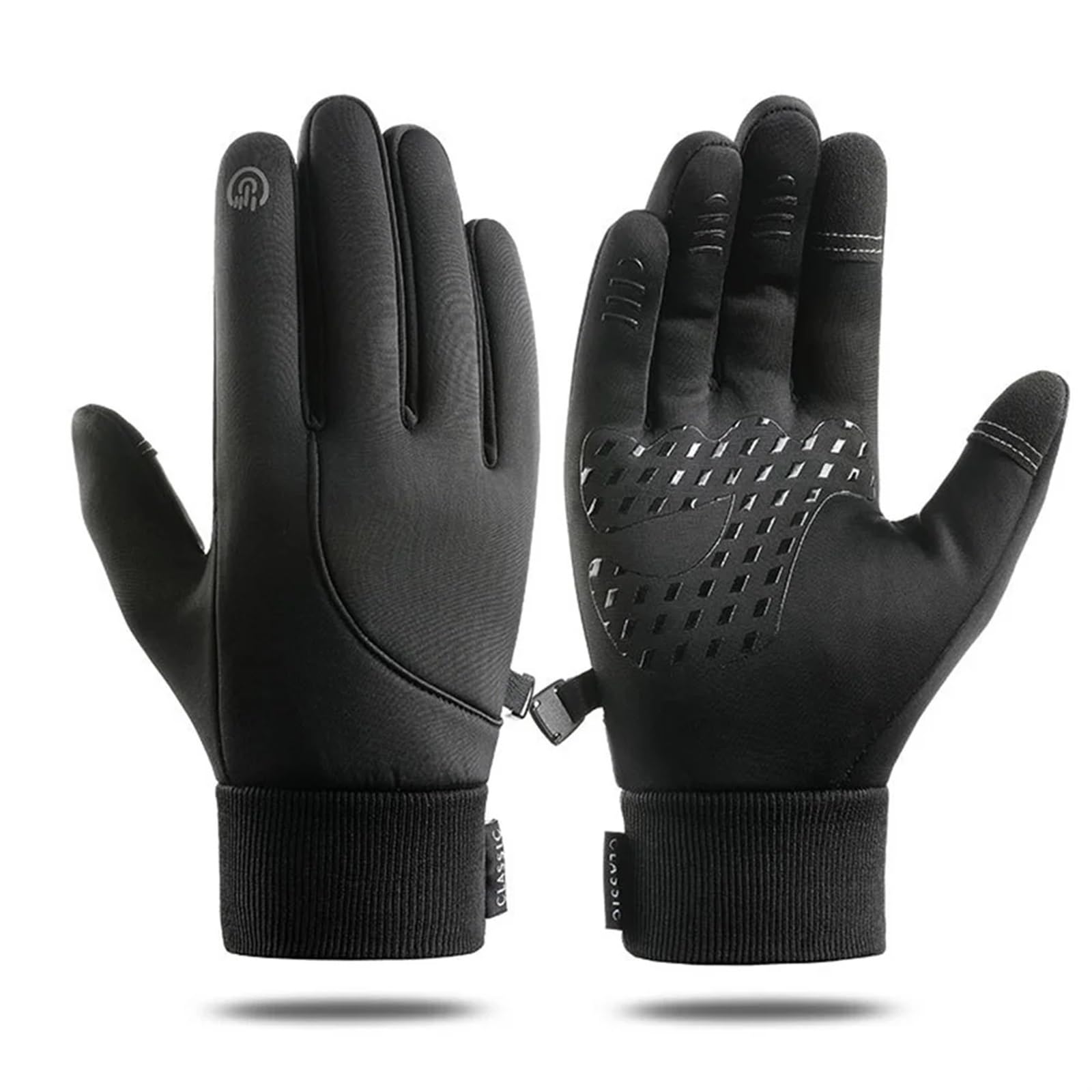 Wltysm Men's Black Ski Glove Winter Wo Gloves Outdoor Sports Warm Thermal Fleece Running Ski Gloves Touch Cold Waterproof Motorcycle Cycle Gloves Coldproof Ski Gloves(,M)