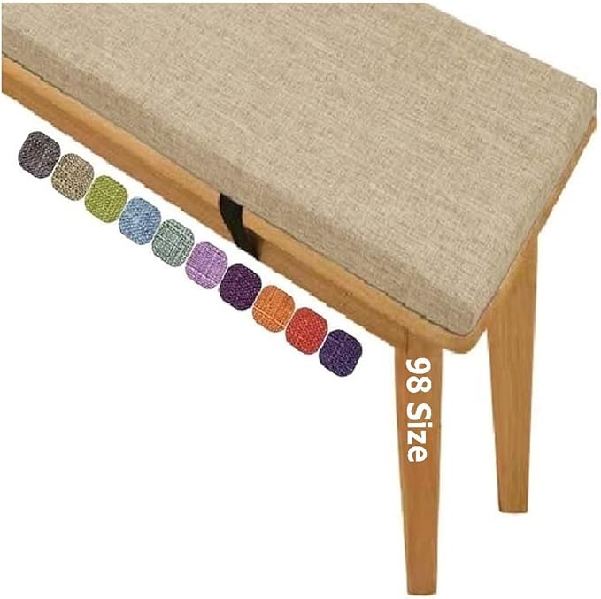 5cm Dick Miecoae Sitzkissen Bank, outdoor bankauflage, Schaumstoff Polster Sitzauflage Bank, Sitzpolster Outdoor Mit Abnehmbarem Bezug, Sitzkissen für Bank, Rutschfestes Bankkissen(Beige T-5cm,60×55 c