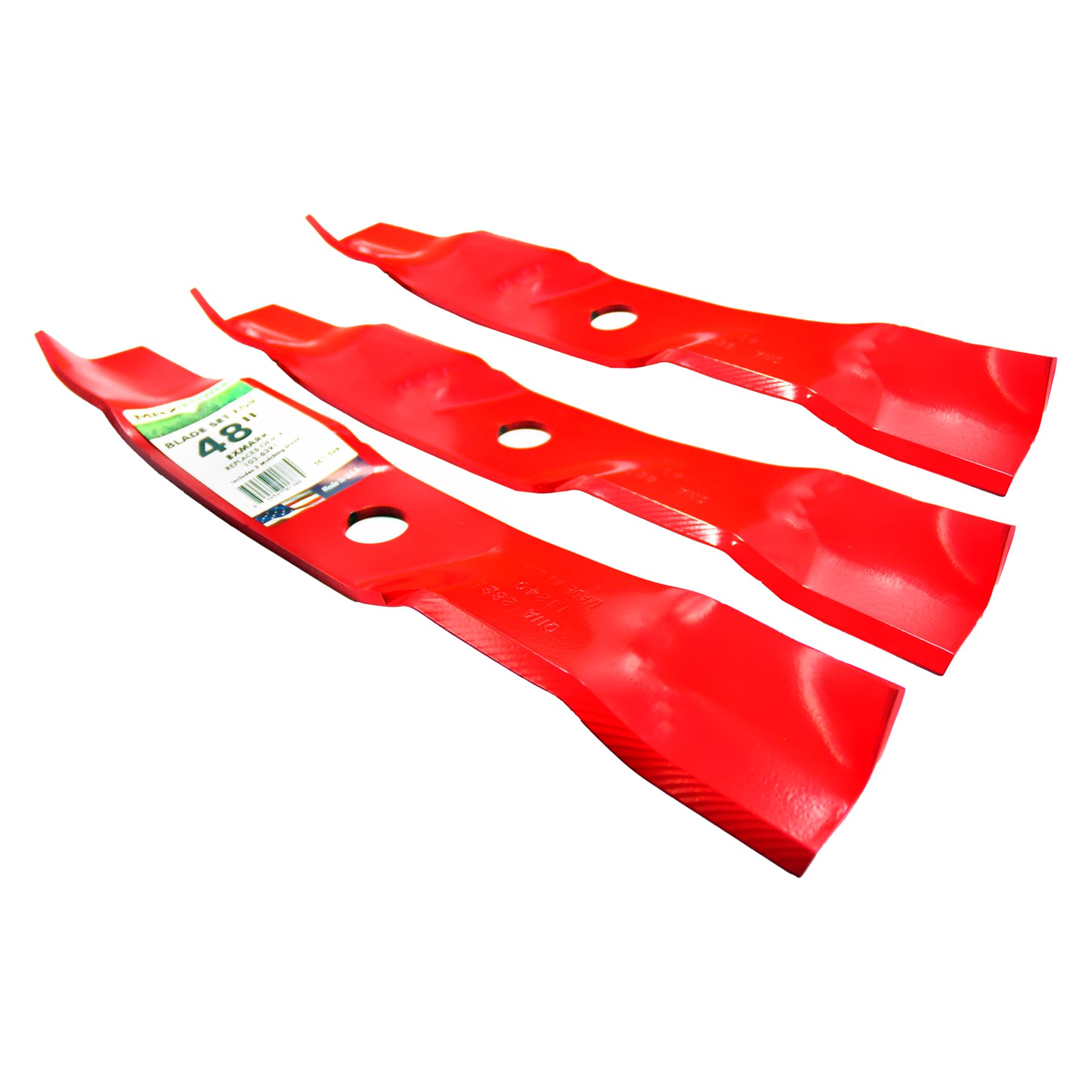 MAXPOWER 561153 - Juego de Cuchillas para cortacésped Exmark de 121.9 cm, sustituye a OEM No. 103-6391 y 50-1936