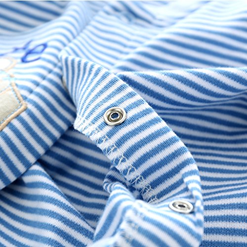 Pyjama Bébé Filles Garçons Combinaisons en Coton Grenouillères Bodys à Manches Longues, 9 mois,Chat - Image 7