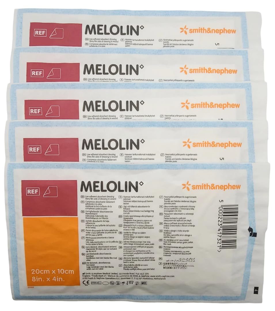10 x 20 cm x 100 Low Adherent Absorbent Dressings Wounds Abrasions Burns - 6pcs — Amazon image 5