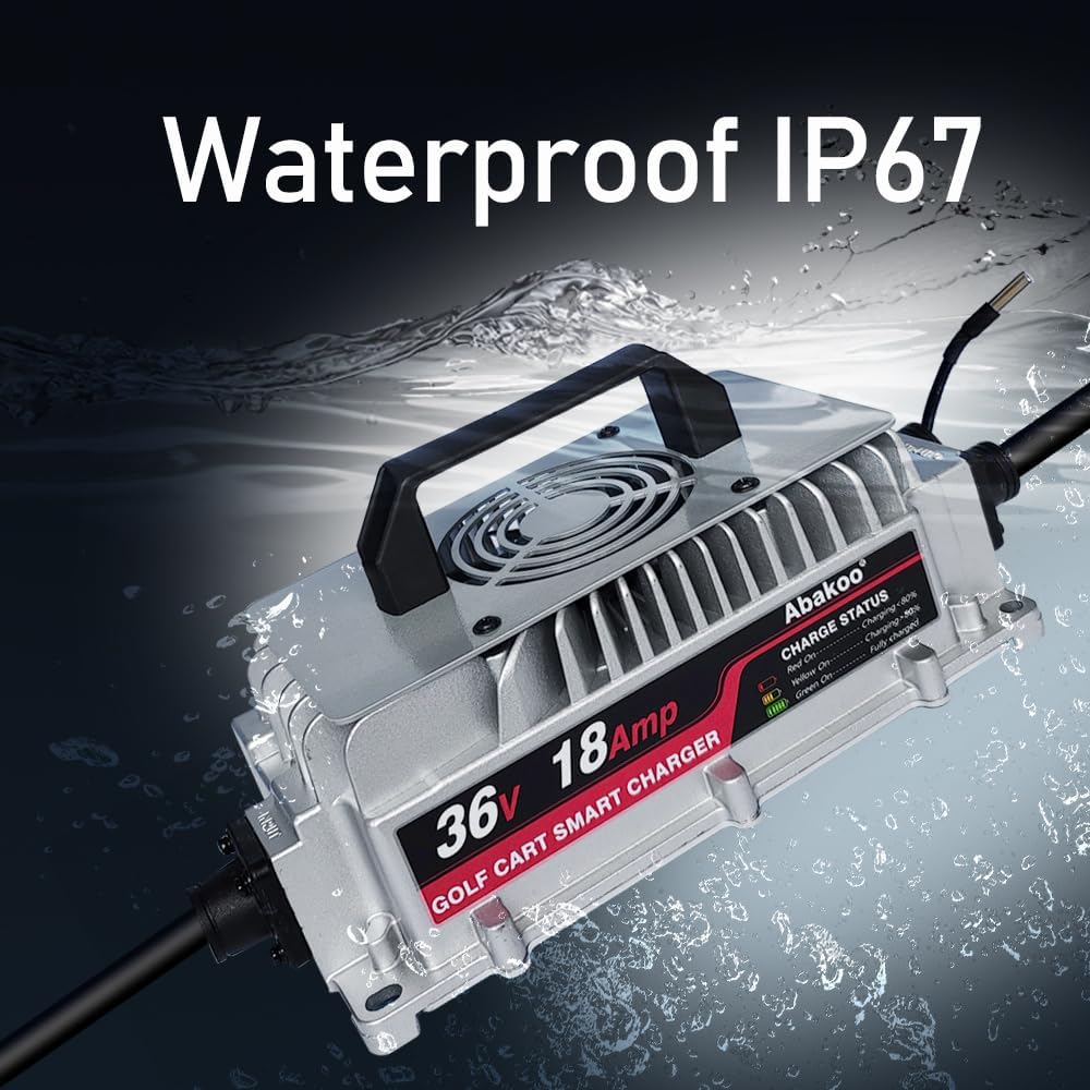 Abakoo 36V 18A Battery Charger SB50 for Ez-Go EZgo TXT Marathon 83-94 with Anderson SB-50 Connector, IP67 Waterproof