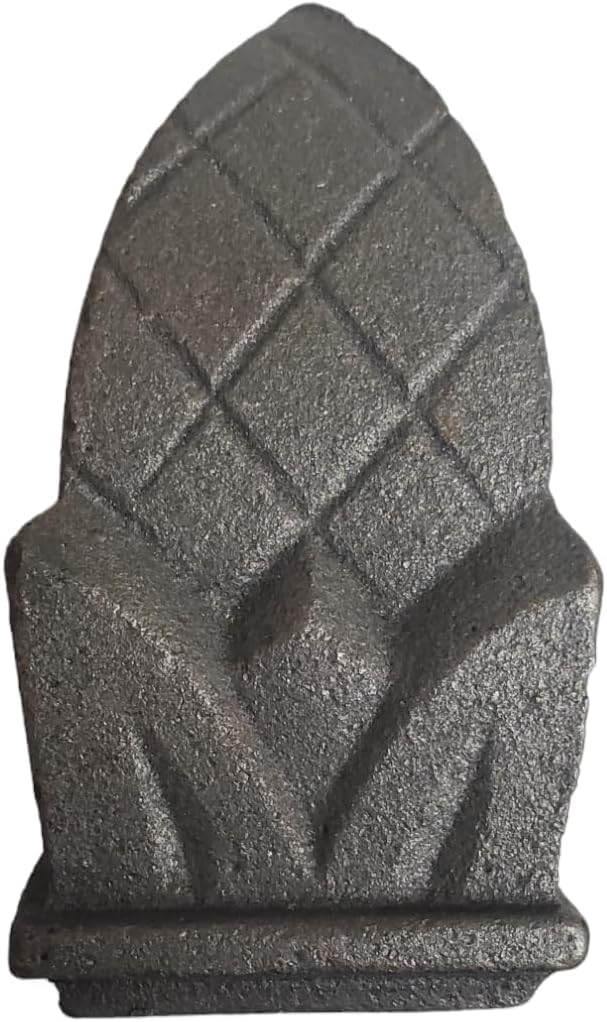 Cast Iron Fence Finials, Multiple Decorative Styles &amp; Sizes, 1/2" to 1" Inch Square and Round Spears, Fleur de Lis Design (1" Pineapple SQ, 5)