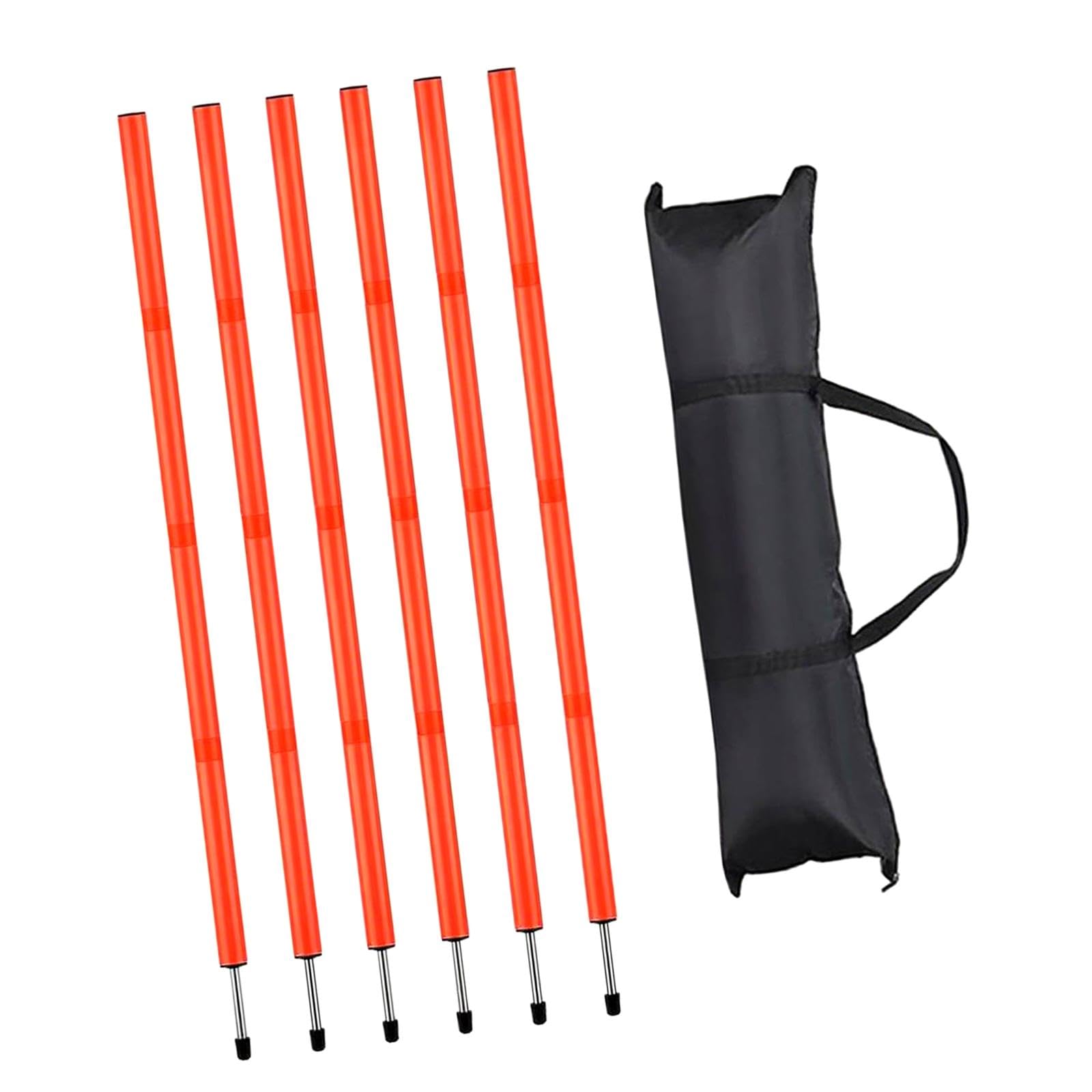 6 Postes de Agilidad para fútbol de 150 cm, multifuncionales y prácticos, con Bolsa de Transporte, para Entrenamiento de Agilidad y Accesorios de