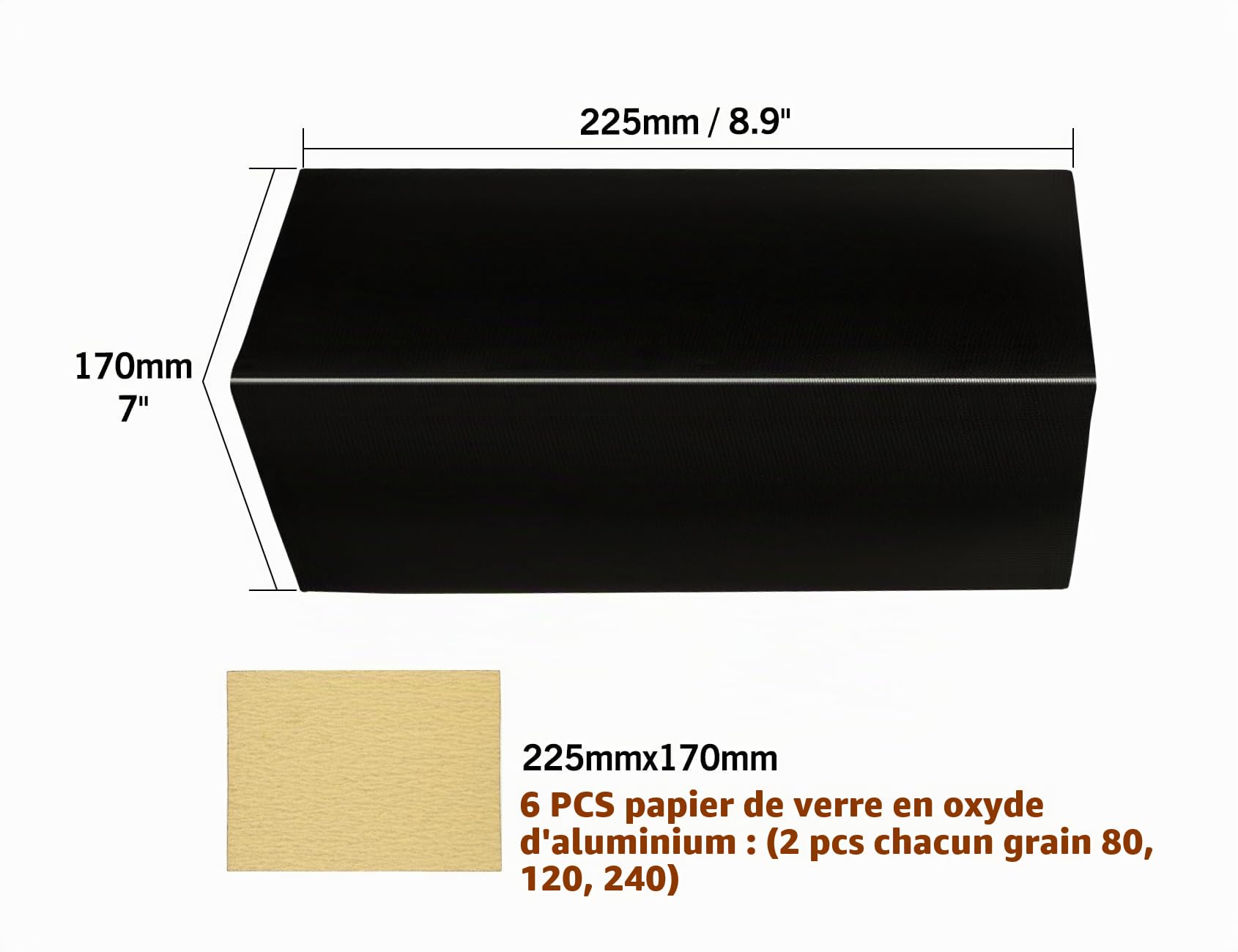 ROLLINGDOG Ponceuse d'angle manuelle pour cloison sèche – 6 pièces de papier abrasif en maille d'oxyde pour nettoyage et polissage des murs d'angle
