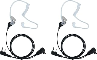 2 Pack Walkie Talkie Headset with PTT Mic & Covert Acoustic Tube Earpiece