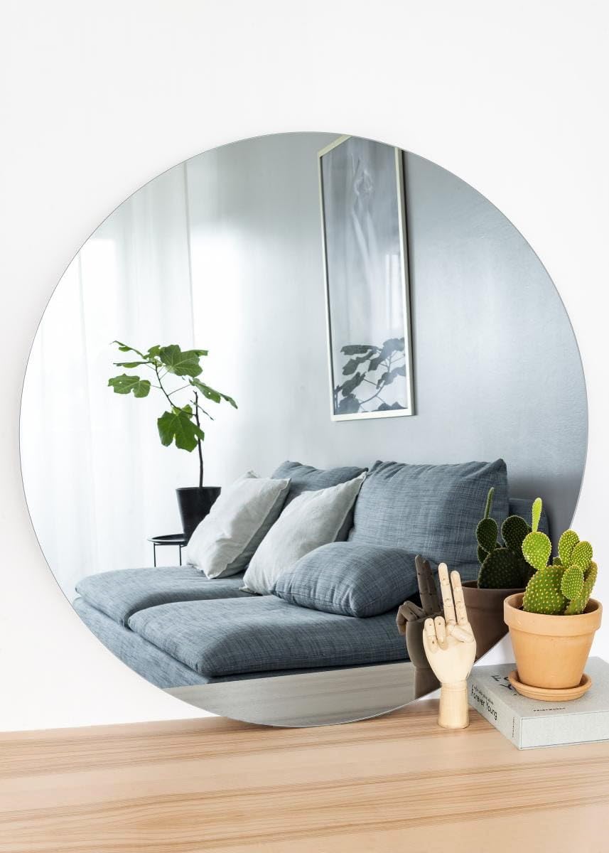 Espejo Redondo de 80 cm - Espejo Decorativo de Pared para Baño, Tocador, Sala de Estar y Dormitorio | Baño, pasillo, versátil, duradero, fácil de montar, incluye tornillos