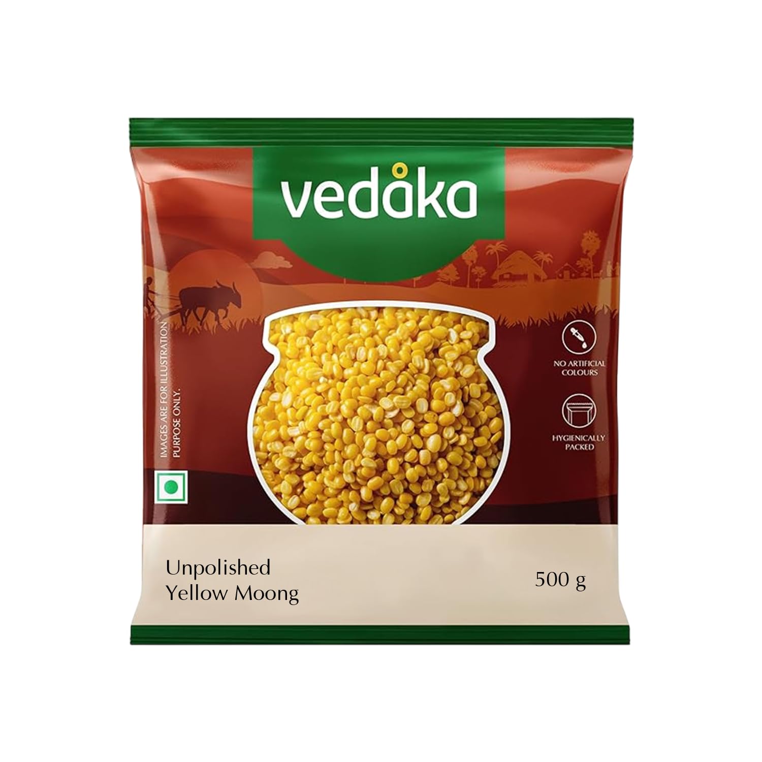 Amazon Brand - Vedaka Popular Unpolished Yellow Moong Dal, 500 g|Naturally Rich In Protein||Naturally Cholesterol free