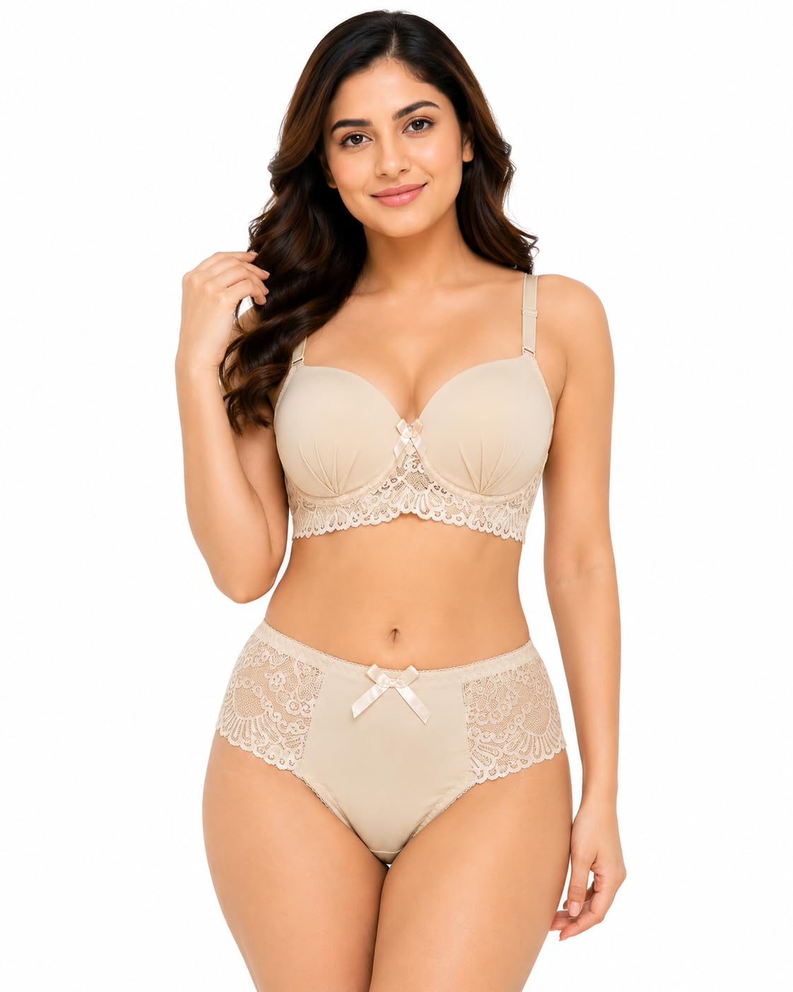 munaafi Women's Padded Bra and Panty Set and Lace Lingerie Set for Women-picture-21