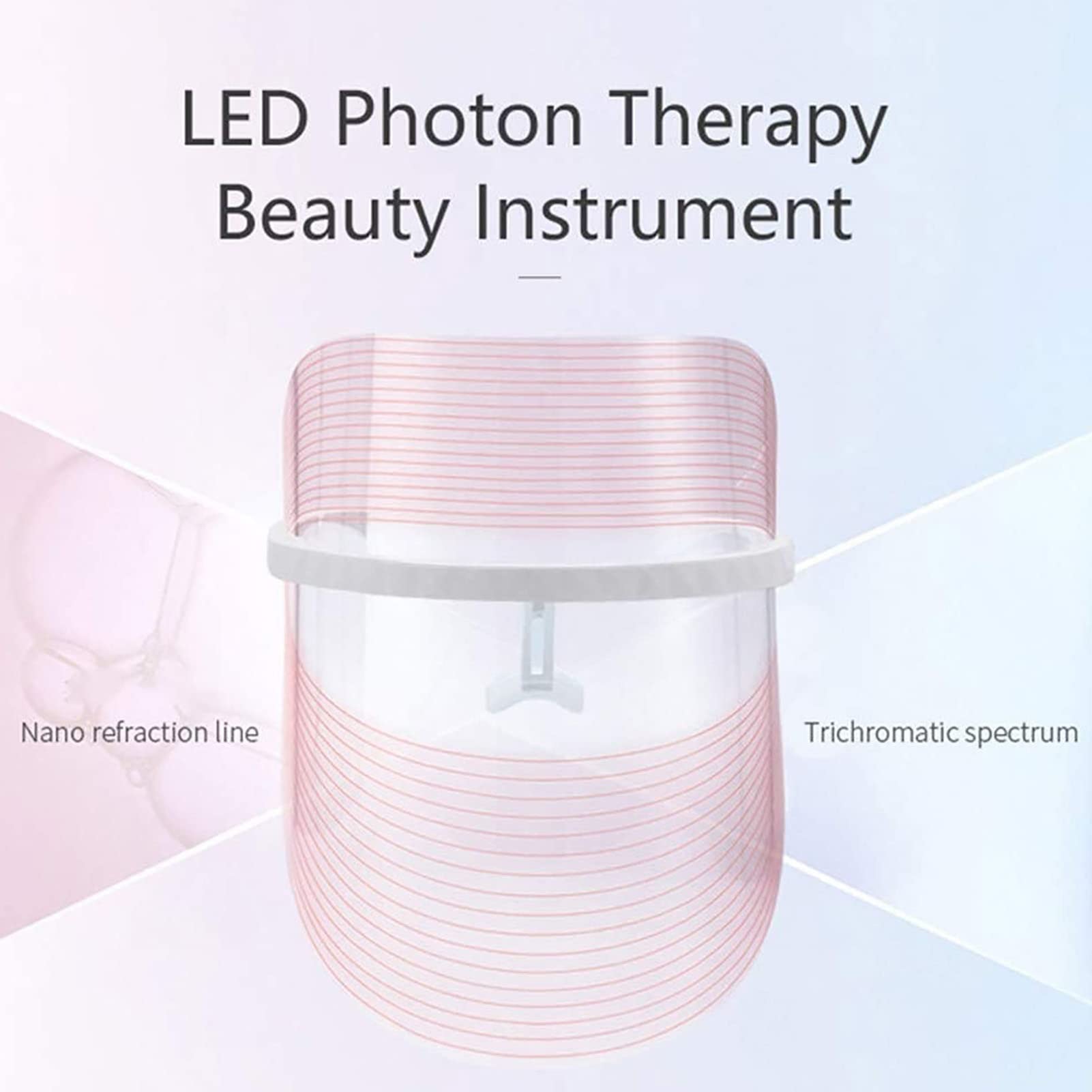 Maschera Facciale di Bellezza A Fotoni, Maschera Facciale A LED, 3 Colori, Maschera LED Viso Professionale Bellezza Viso, Rimozione Rughe, Sbiancamento Viso