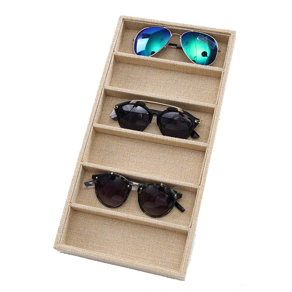Brillenbox Brillenaufbewahrung Brillenpräsentation Moderne 6 Slots Sonnenbrille Organizer Box Brillen Aufbewahrungsfach Lesebrille Anzeige Vitrine Brillen Ausstellung Halter Haushalt Dekoration Aufbew