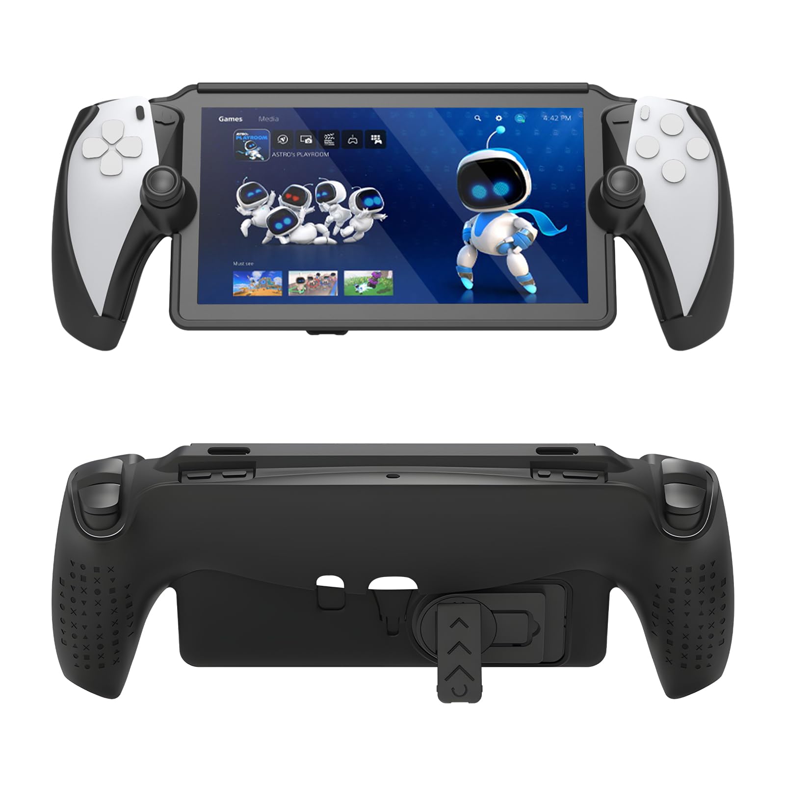 PS Portal Etui ochronne – PS5 Portal Remote Player, pokrowiec ochronny PS5 z antypoślizgowym uchwytem i podstawką, akcesoria PS ze skórą TPU