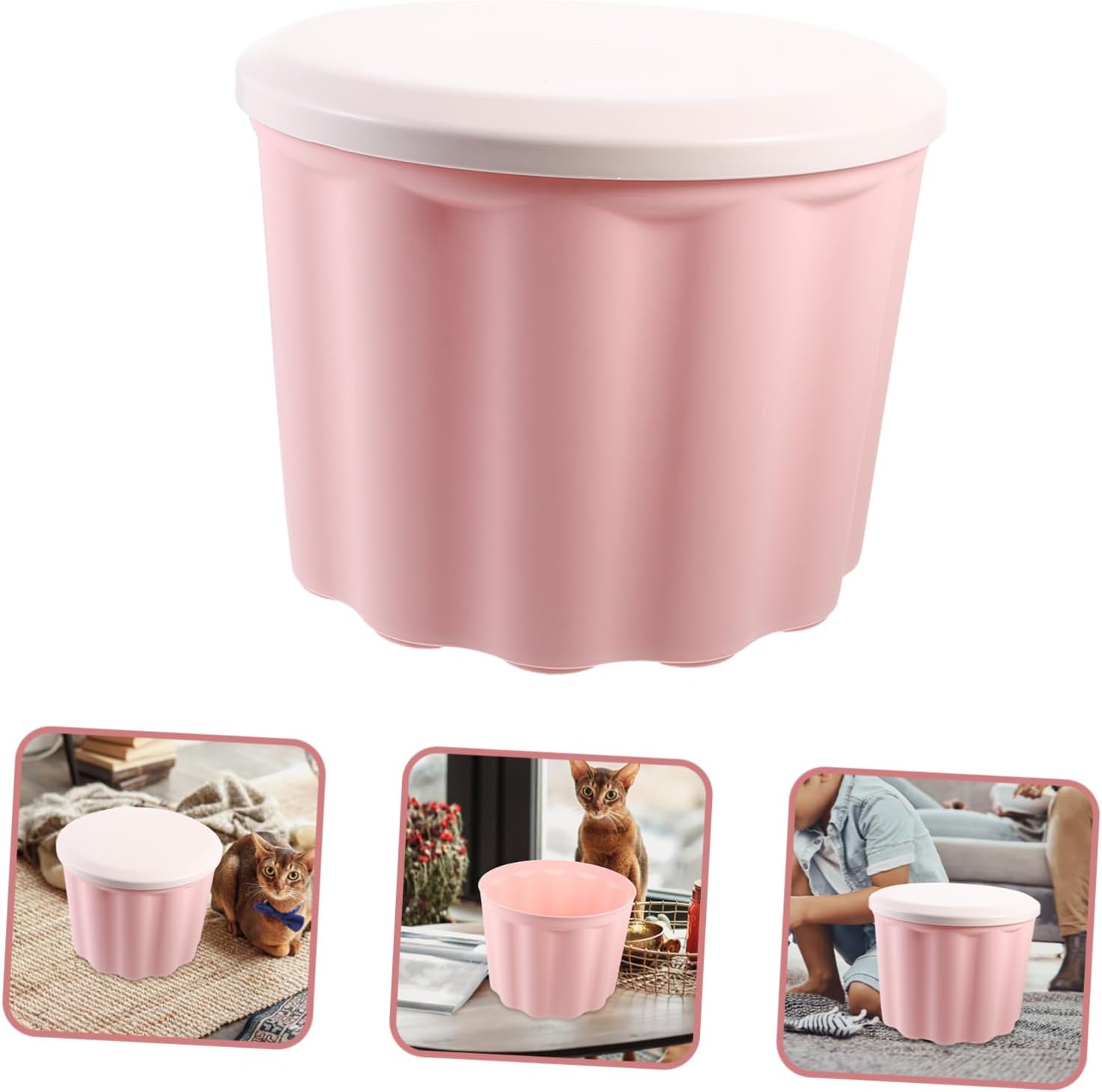 IMIKEYA Stackable Toys Storage Holder Plastic Storage Bins Lids Boys and Girls Closet Household Plastic Case