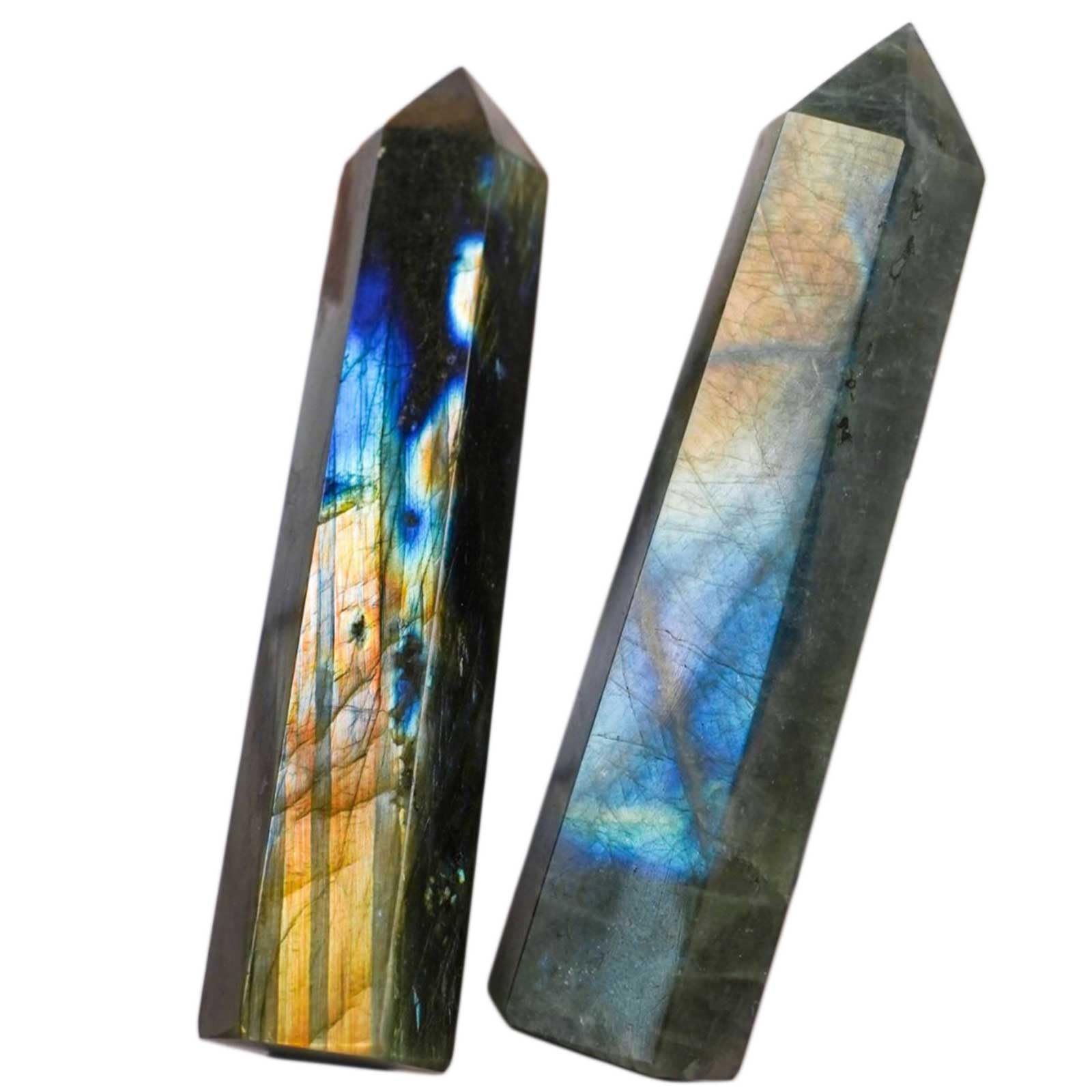 AGSHYWFT Labradorite Crystal Point 1.6-3.9 inch Gemstone Wand