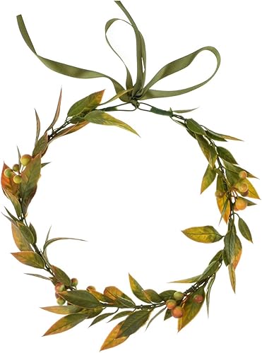 Miniatura 3 de DDazzling Corona de bosque de boda con halo de eucalipto bohemio de hoja verde