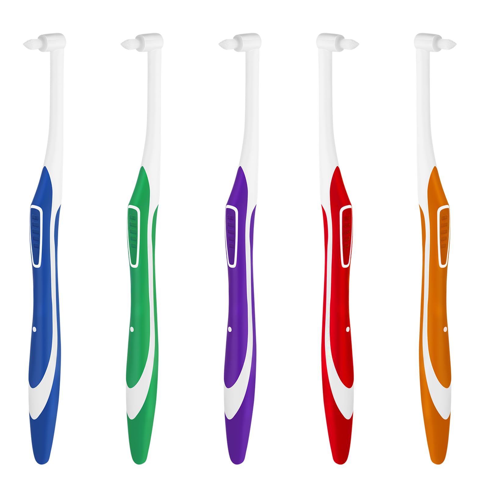 5Pcs End Tuft Toothbrush for Orthodontic Care Small Head Interdental Orthodontic Toothbrushes 5 Assorted Colors Ultra Soft Sulcabrush