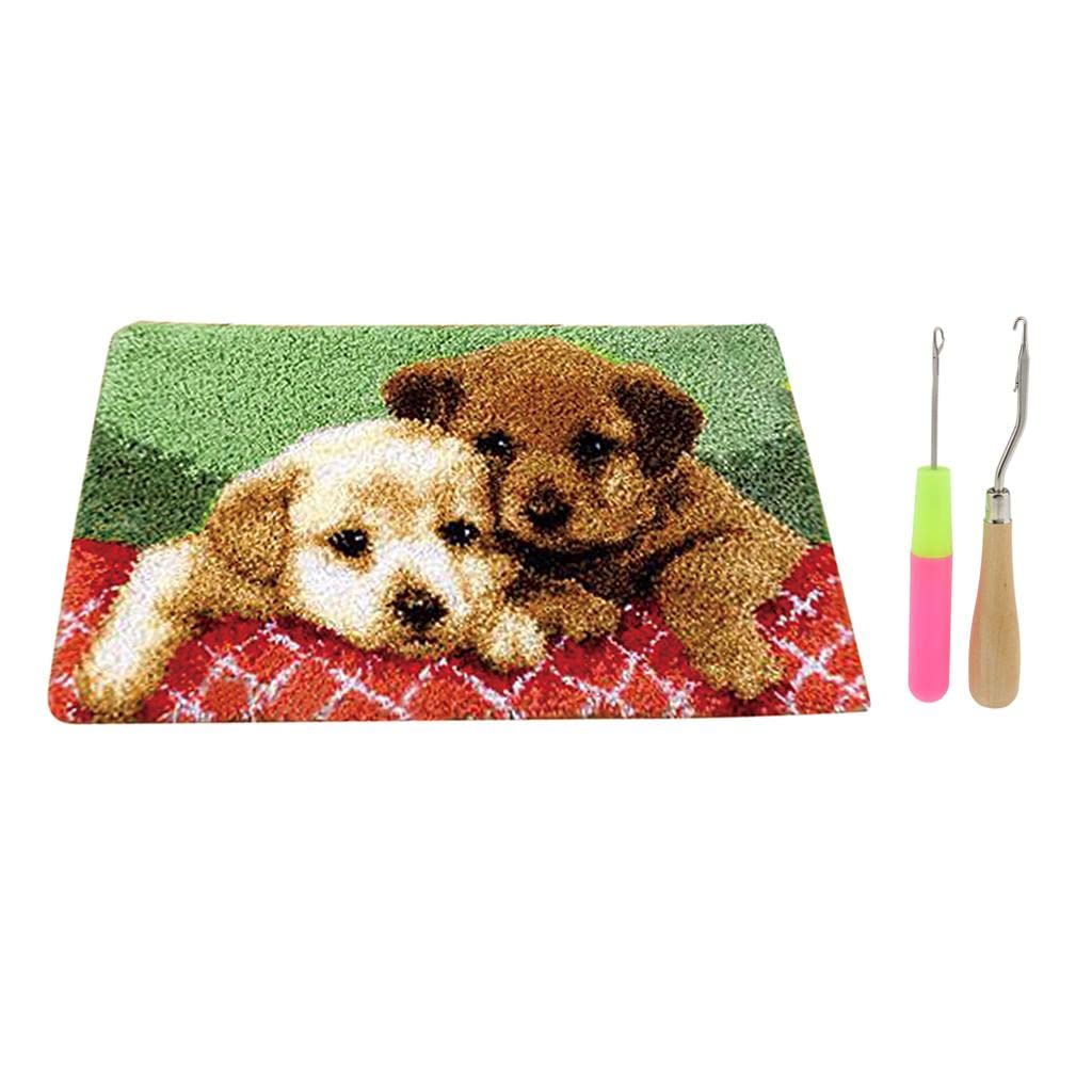 FABLOFT® Puppy Pattern Latch Hook Rug Rug Kits with Basic Tools DIY Home Ornaments-image-20