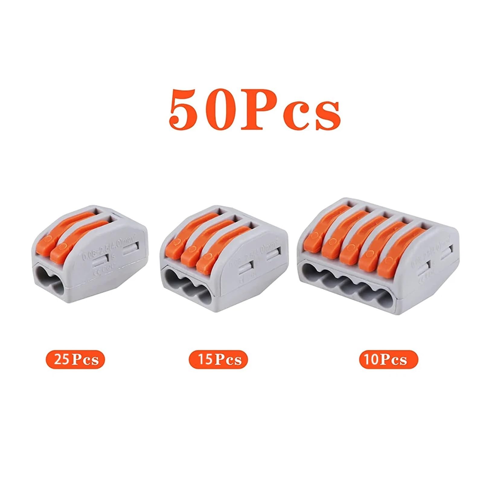 50 connettori compatible cavi/giunzione compatti con filo a leva, 2 3 elettrici a 5 porte compatibili Connessione rapida 28-12 AWG(75pcs)