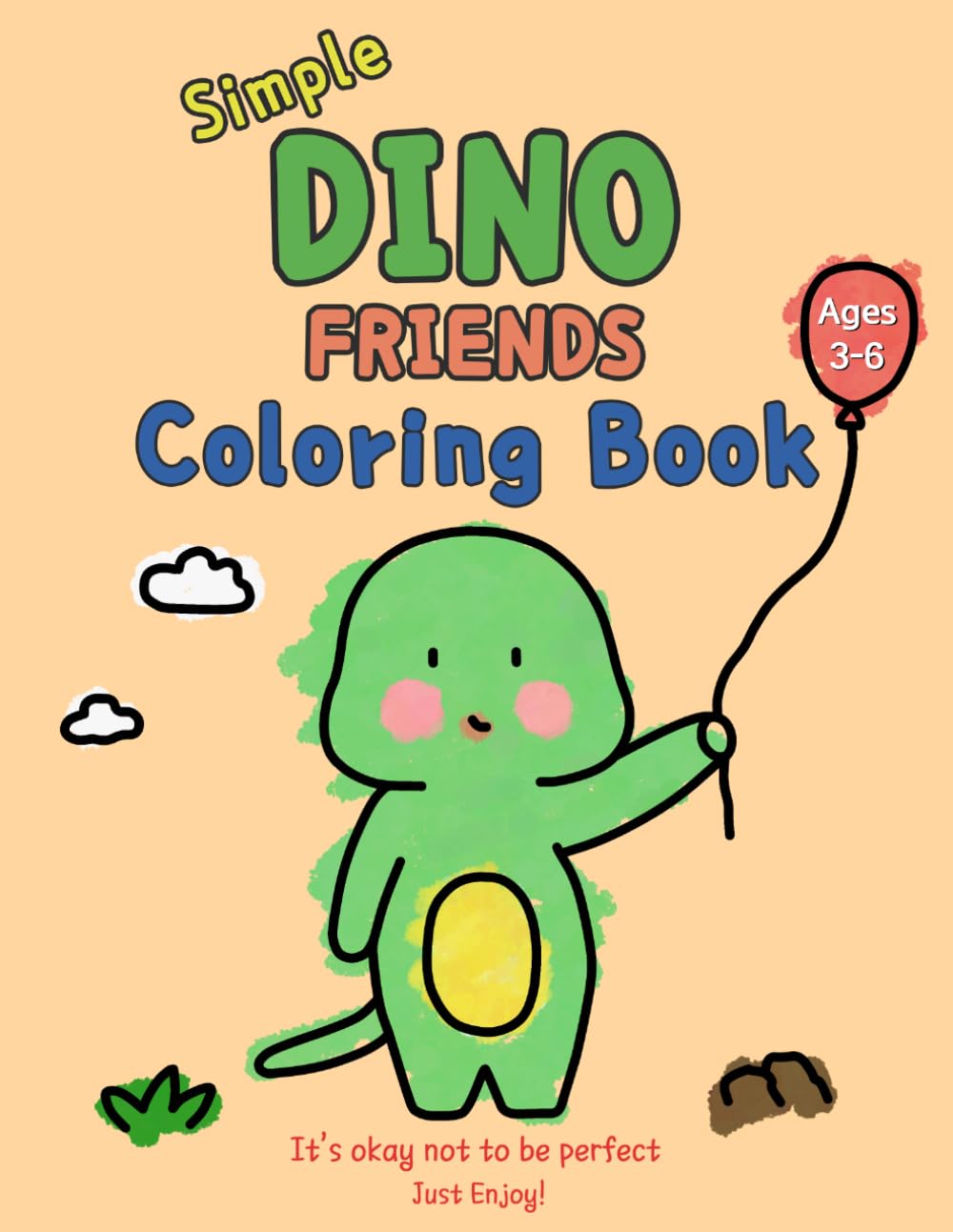 Simple Dino Friends Coloring Book