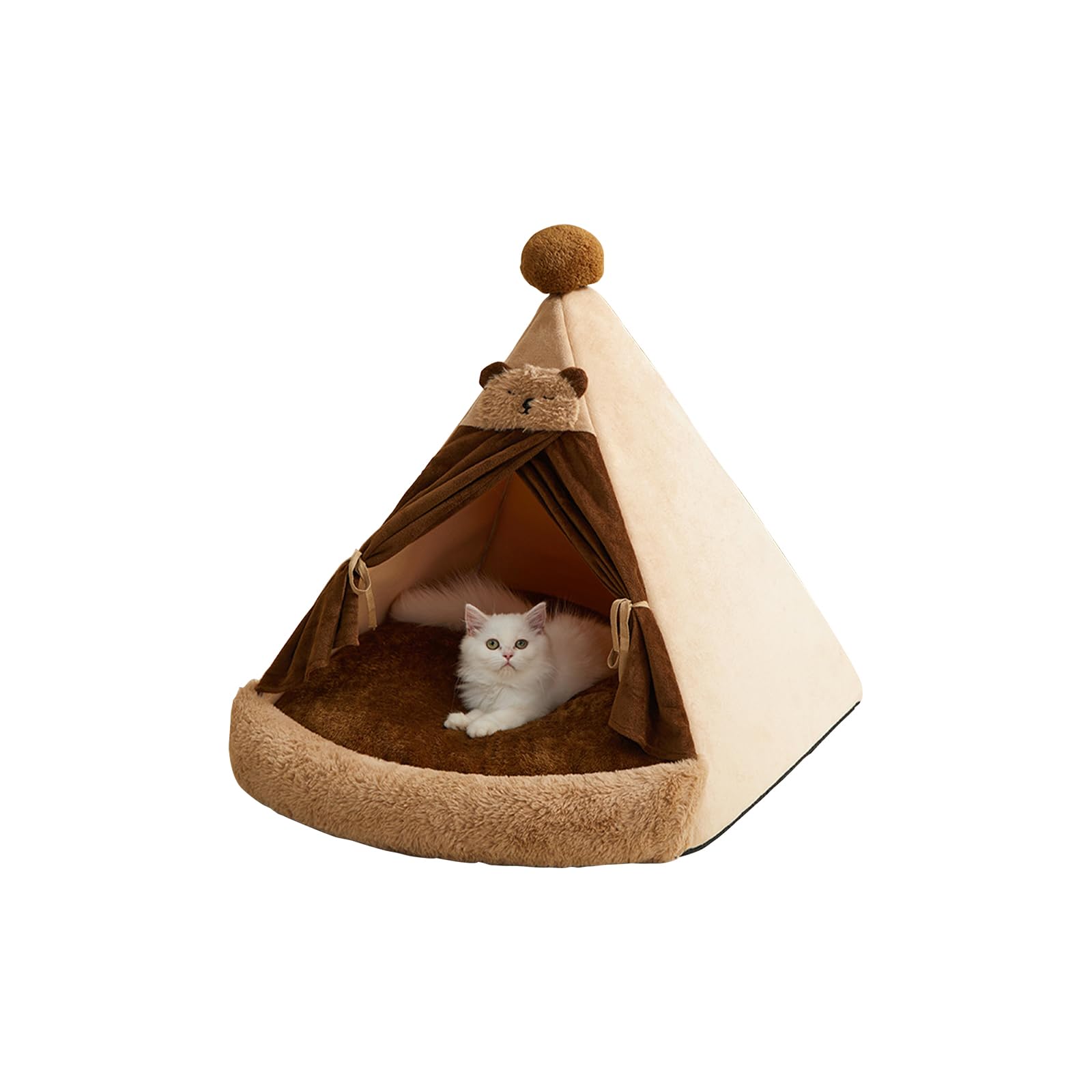 Galatée Lit pour Chat, Tente pour Chat, Lit en Peluche Douce pour Animaux De Compagnie avec Coussin Amovible Et Lavable, Tente Chaude pour Animaux De Compagnie, Tente Igloo pour Chien(L)