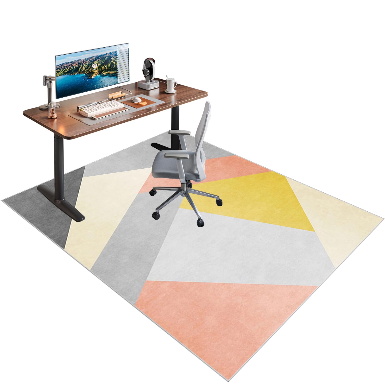 Heavy Duty Office Chair Mats for Carpeted and Hardwood Floor Carpet Protectors Chair Mat for Home and Office Rectangular Desk Chair Floor Protectors Mat Rug for Gaming Rolling Chair 70 x 110 cm