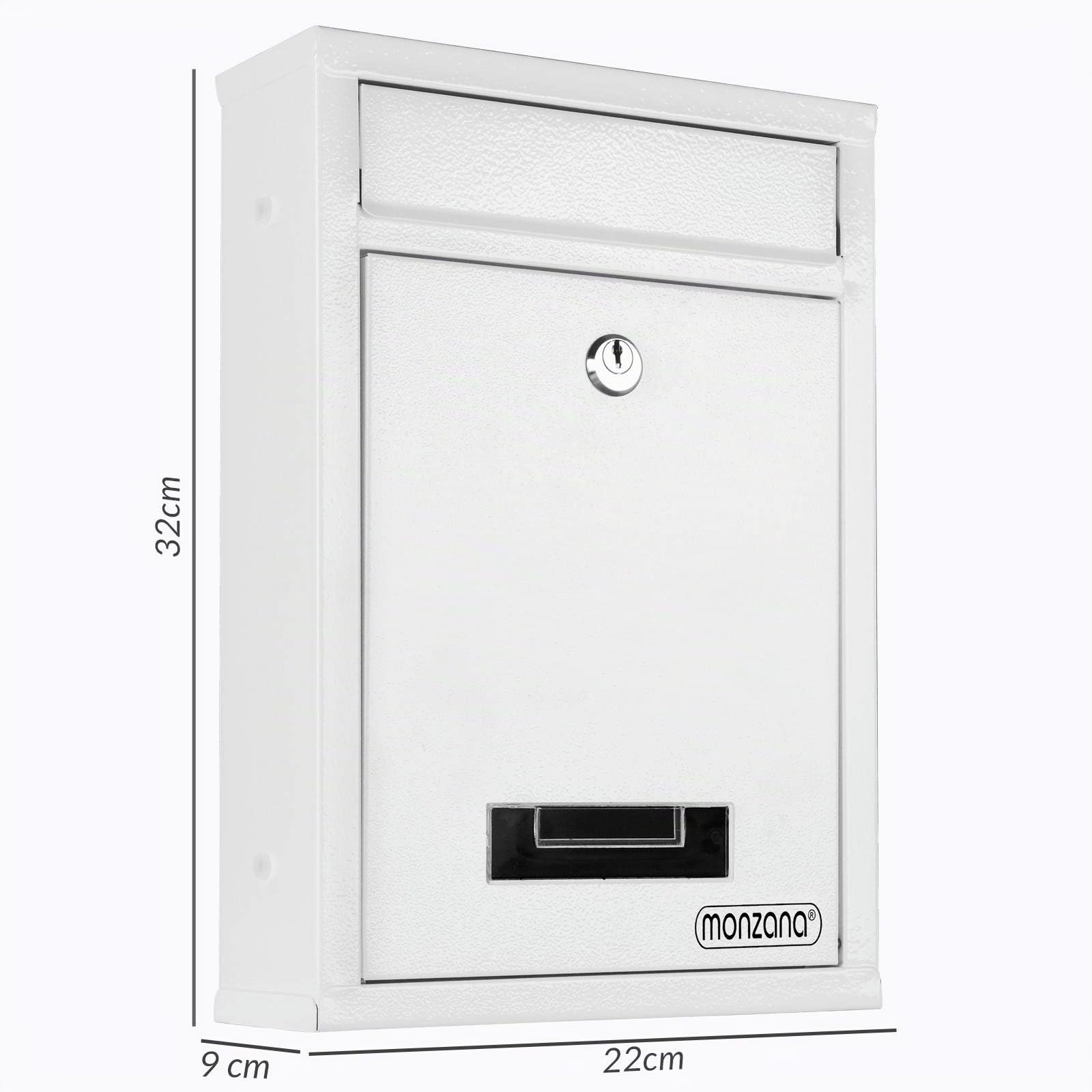 Deuba 6X Buzones de Correo Acero Sistema Buzón Pared Exterior 2 Llaves Ventana Placa Nombre Blanco