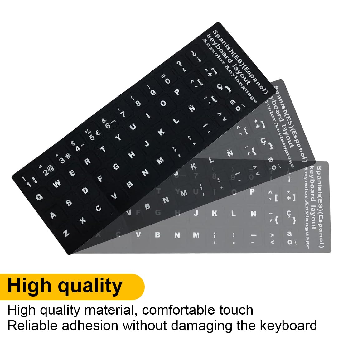 4 pcs Pegatinas para Teclado Español de Repuesto Adecuadas para Cualquier Teclado Estándar de Computadora Portátil